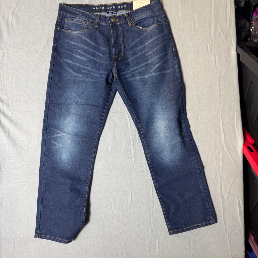American Rag Mens Relaxed Fit Comfort Stretch Jeans Atlantic Blue‎ 30x32 NO 2667